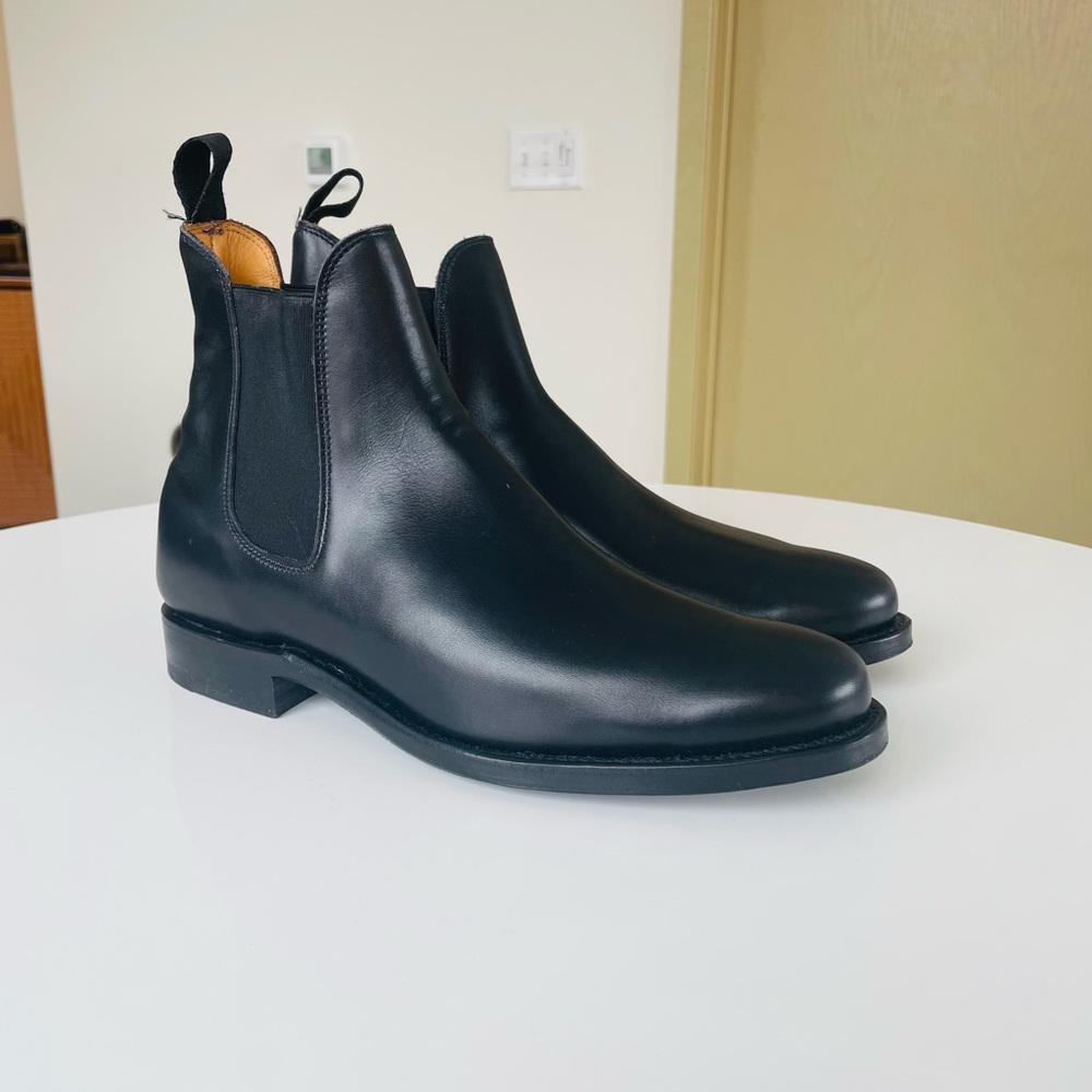Viberg Black Calfskin Chelsea Boots - 9E